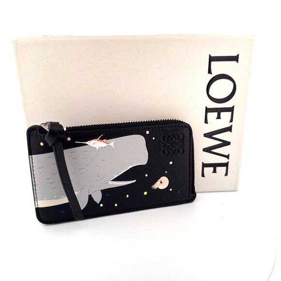 Loewe Suna Fujita x Loewe Whale Zip Coin Card Holder - Black - Picture 1 of 4